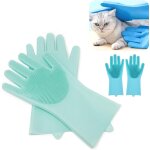 Yemaesre - 2paires gants de toilettage pour animaux de compagnie, gants de nettoyage mnagers, gants ...