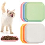 Yemaesre - lot de 6 gamelles plates peu profondes pour chat, gamelle pour chat assiettes carres bols ...