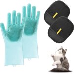 Yemaesre - lot de 6 gants de toilettage pour poils de chat - double fourrure - pour toilettage et toilettage ...