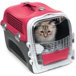 Yemaesre - cage de transport cabrio pour chat, rouge cer Yemaesre - cage de transport cabrio pour chat, rouge cer