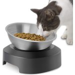 Yemaesre - gamelle chat surleve, acier inoxydable, bol pour chat avec support antidrapant, gamelle ...