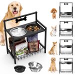 Yemaesre - gamelle surleve pour chien, 4 hauteurs rglables bol pour chien surlev, antidrapants ...