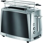 Yemaesre - grillepain [pour 2 tranches] luna gris inox (2 fentes extra larges, 6 niveaux de brunis rapide, ...