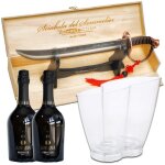 Yeseatis - machine a vin mousseux pour 2 bouteilles avec sabre sommelier et 2 bouteilles de vin mousseux ...