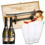 Yeseatis - machine a vin mousseux pour 2 bouteilles avec sommelier sabre et 2 bouteilles de vin mousseux ...
