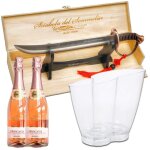 Yeseatis - mousseux pour 2 bouteilles avec sabre de sommelier et 2 bouteilles de mousseux extra dry - ...