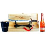 Yeseatis - sabre a champagne pour sommelier avec vitrine en bois pour exposure - poigne couleur bronze ...