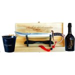 Yeseatis - sabre a champagne pour sommelier avec vitrine en bois pour exposure - poigne couleur bronze ...