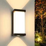 Yindalux 36w applique murale led ext�rieure, ip65, 3900lm, 3000k blanc chaud, aluminium noir, int�rieur ...