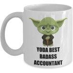 Yoda best badass comptable comptabilit� pun mug anniversaire cadeaux de f�te de no�l pour les employ�s ...