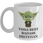 Yoda best badass dietitian mug ? cadeau d'anniversaire de f�te de no�l pour employ�, personnel, mari, ...