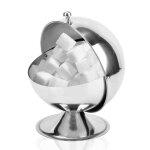 Yy bote de fondant en acier inoxydable bol a sucre sphrique rabattable pot de bonbons bouteille d'assaisonne ...