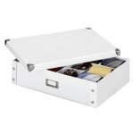Zeller 17769 boite de rangement en carton pour cravates et ceintures blanc, 44, 5 x 31, 5 x 11 cm