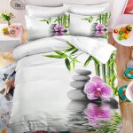 Zen parure de lit x + x taies d'oreiller xcm housse de couette personne fille microfibre parure de lit ...