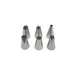 Zenker 44894 lots de 6 douilles a ptisserie en acier inoxydable, grand format, dcoration gteaux et ...