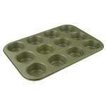 Zenker 7456 moule a 12 muffins, moule a cupcakes, moule vert eco - responsable anti - adhsif, ilag, ...