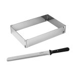 Zenker 9925450 cadre a gâteau rectangle réglable et couteau, cadre extensible, moule a gâteau rectangle, ... Zenker 9925450 cadre a gâteau rectangle réglable et couteau, cadre extensible, moule a gâteau rectangle, ...
