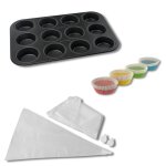 Zenker 9983850 ensemble de 3 ustensiles de pâtisserie spécial muffins, moule avec 12 empreintes, moules ... Zenker 9983850 ensemble de 3 ustensiles de pâtisserie spécial muffins, moule avec 12 empreintes, moules ...