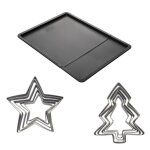 Zenker 9987550 ensemble plaque a ptisserie extensible avec 5 emporte - pices etoiles et 5 emporte - ...