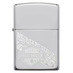 Zippo harley davidson logo high polish chrome Zippo harley davidson logo high polish chrome