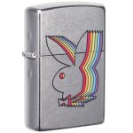 Zippo playboy arc - en - ciel en acier bross�