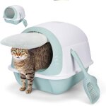 Znm bac a litire pour chat, litire pour chat ferme pour anti odeur avec pelle, compartiment infrieur ...