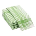 Zollner set de 5 torchons, 50x70 cm, coton, 180g / m?, vert a carreaux