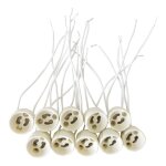 10 pices gu10 base de lampe en cramique support de lumire prise connecteur adaptateur fil pour support ...