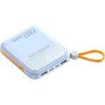 10000mah power bank with cable, 22. 5w small but powerful power bank with led indicator, usb c portable ...