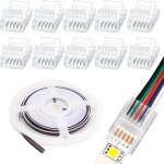 10pcs connecteur rgbw 5 broches, connecteurs led 5 broches, bande led de 12mm convertisseur de lumire ...