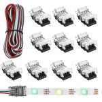 11 pices accordables 3 broches connecteurs de bande led 10mm connecteurs de bande lumineuse led borne ...