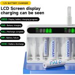 12 piles rechargeables 3000mah aa avec chargeur, usb type - c 5v2a ecran lcd chargeur rapide avec 12 ...