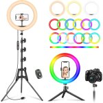 12  ring light avec trpied grand 183 cm et [trpied de bureau] - led anneau lumineux avec 3 modes eclairage ...