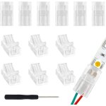 12pcs connecteur led 2 broches, connecteur ruban led 8mm, connectique pour ruban led smd 3528 2835 couleur ...
