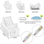 12pcs connecteur led 2 broches, connecteur ruban led 8mm, connectique pour ruban led smd 3528 2835 couleur ...