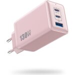 130w chargeur usb c, 3 ports pd qc chargeur rapide avec gan iii tech, 65w chargeur laptop compatible ...
