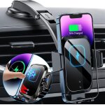 15 w qi car induction charger, [auto open / close even the power is off] car phone holder induction [2 ...