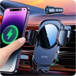 15w support telephone voiture induction, �60w qc3. 0� chargeur induction voiture rapide clip chargeur ...
