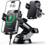 15w support telephone voiture induction, [serrage automatique] rapide chargeur induction voiture, grille ...