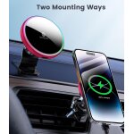 15w support telephone voiture pour magsafe, chargeur induction voiture, rotation a 360 chargeur induction ...