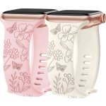 2 bracelets pour apple watch 38mm - 40mm - 41mm series 9 8 se 7 6 5 4 3 2 1 / serie 10 / 11 (42mm) silicone ...