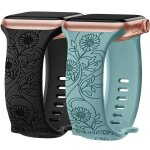 2 bracelets pour apple watch 38mm - 40mm - 41mm series 9 8 se 7 6 5 4 3 2 1 / serie 10 / 11 (42mm) silicone ...