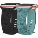 2 bracelets pour apple watch 38mm - 40mm - 41mm series 9 8 se 7 6 5 4 3 2 1 / 42mm (serie 10 / 11) silicone ...