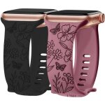 2 bracelets pour apple watch 38mm - 40mm - 41mm series 9 8 se 7 6 5 4 3 2 1 / 42mm (serie 10 / 11) silicone ...