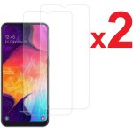2 films vitre verre tremp� de protection ecran 100% transparent compatible pour samsung galaxy a50 / ...