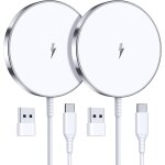 2 pack iphone induction charger, magnetic charger induction wire for iphone 16 pro max / 16 pro / 16 ...