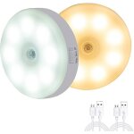 2 packs de veilleuses a dtecteur de mouvement led, lumire intelligente de chargement usb a l'intrieur, ...