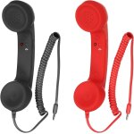 2 paquet de 2 3, 5mm r�tro t�l�phone combin� t�l�phone destinataire micro microphone conf�rencier anti ...