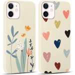 2 pi��ces coque pour iphone 12 mini 5, 4 , ultra fine souple silicone tpu avec motif design ?tui, antichoc ...