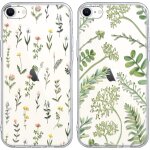 2 pices coque pour iphone 16e / se 4 / se 2025 6, 1 , transparente souple silicone avec motif feuille ...
